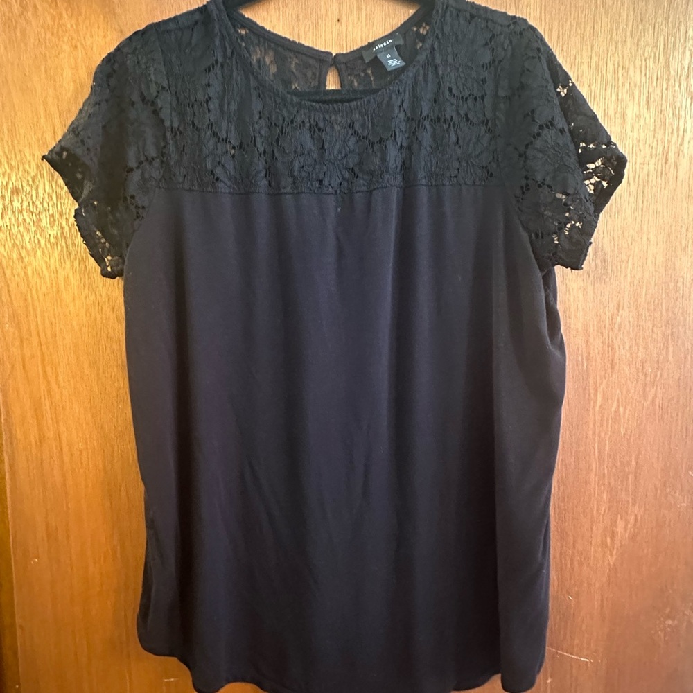 Halogen Black Embellished Relaxed Blouse